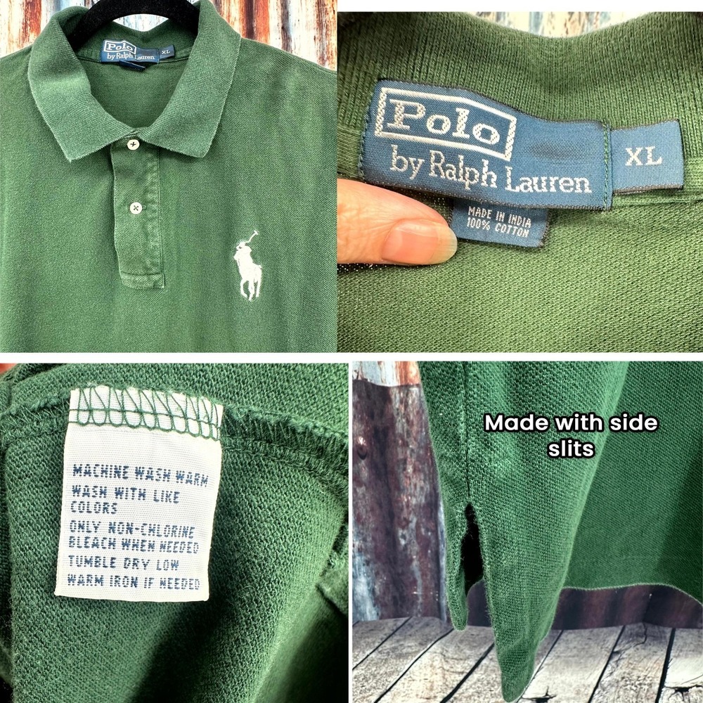 Polo Ralph Lauren Men's XL Green Classic Fit Polo Shirt Large White Pony Logo - Picture 5 of 7
